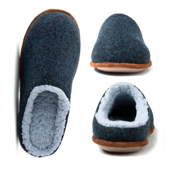 NWT Mens Slip On Comfy Slippers with Fur  Size 9.5-10.5 - Picture 4 of 10